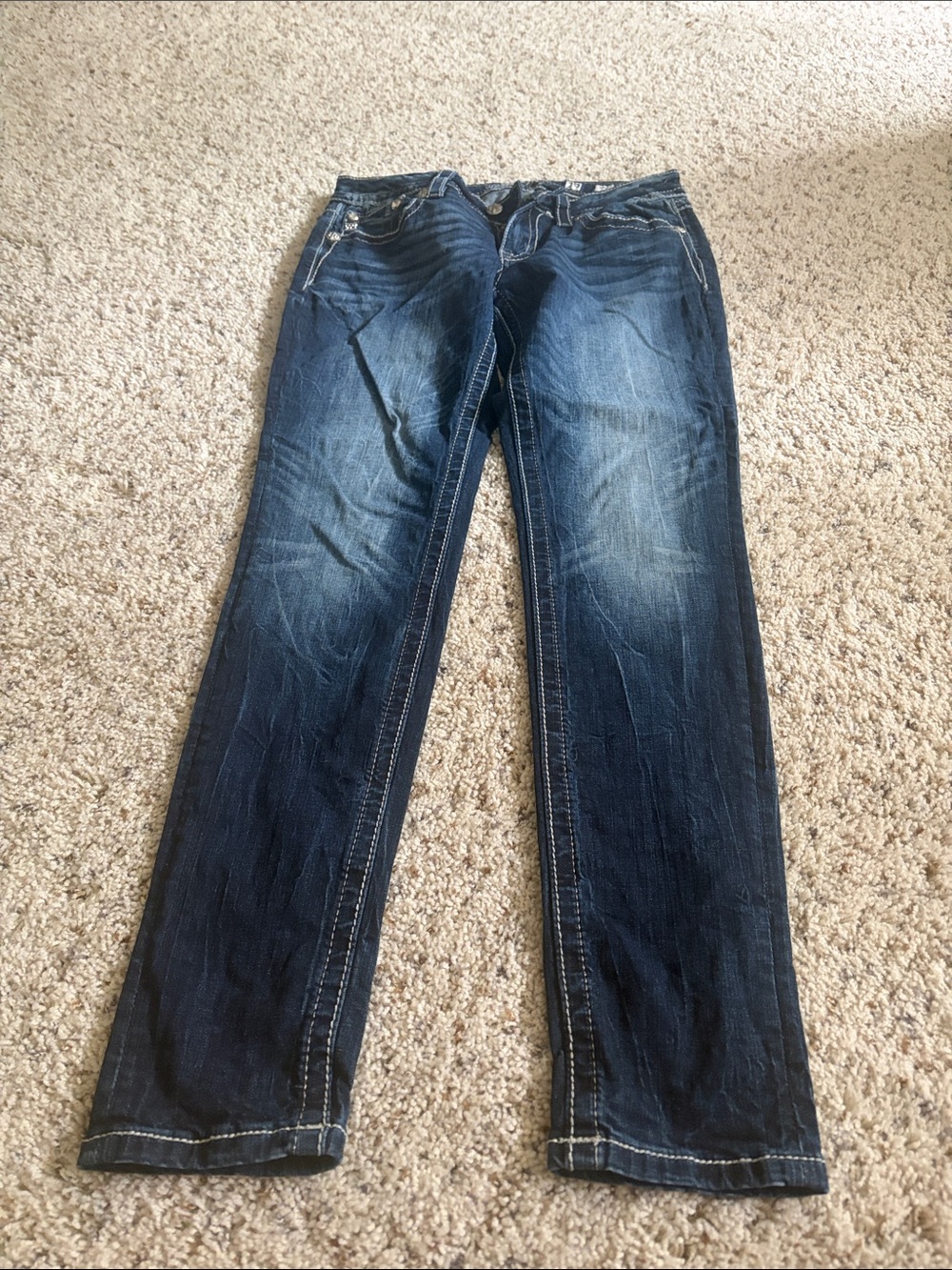 Miss Me Women's Dark Blue Straight-Leg Jeans